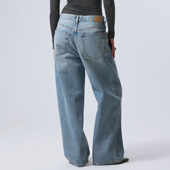 Women's Weekday Astro Loose Baggy Blue Jeans Denim Wide Leg Size 30/32 - Picture 12 of 13